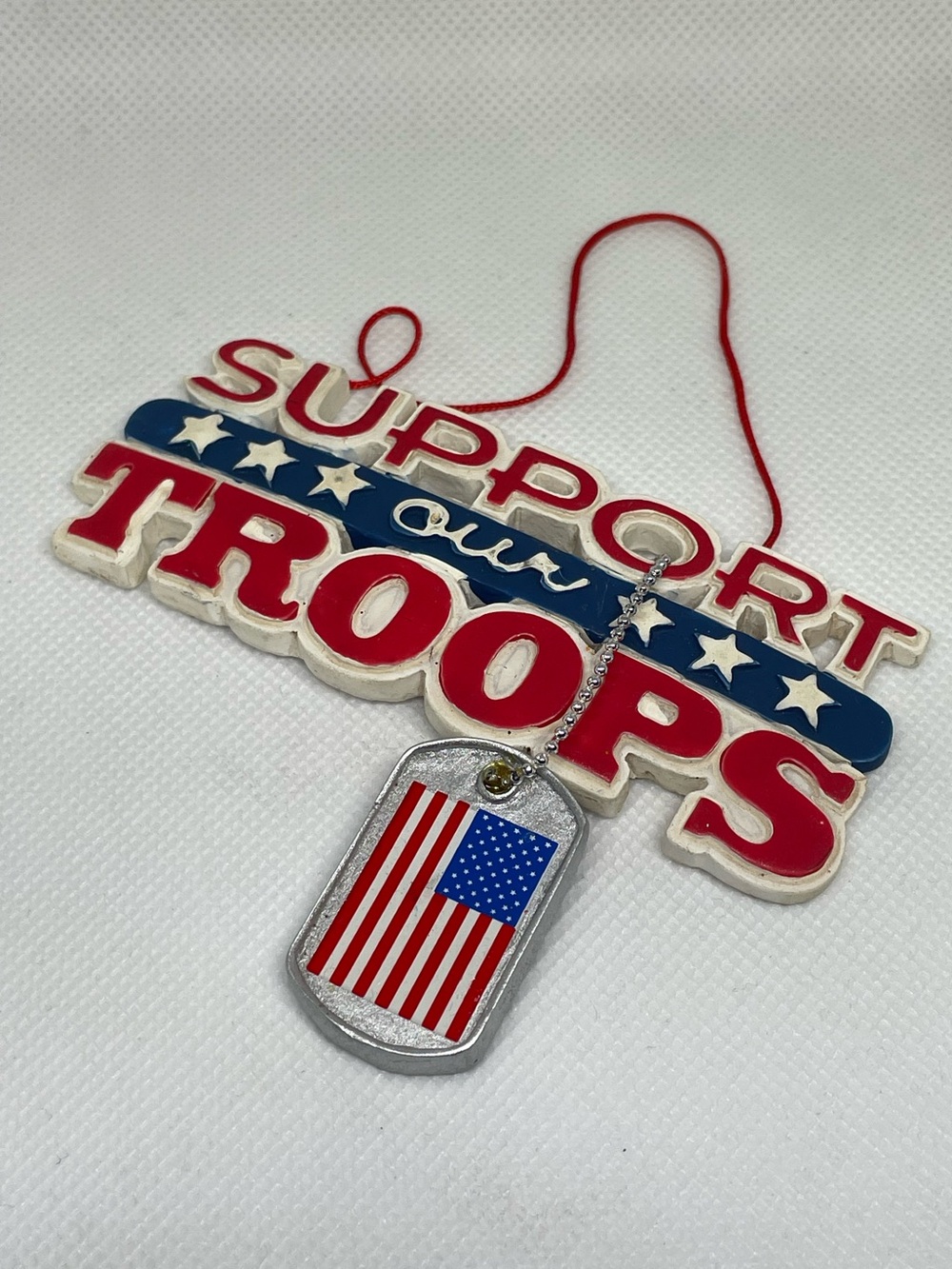 Kurt Adler Military Christmas Ornament Support Our Troops Red White Blue